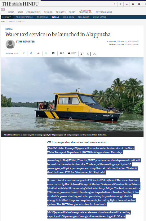 First water taxi inauguration